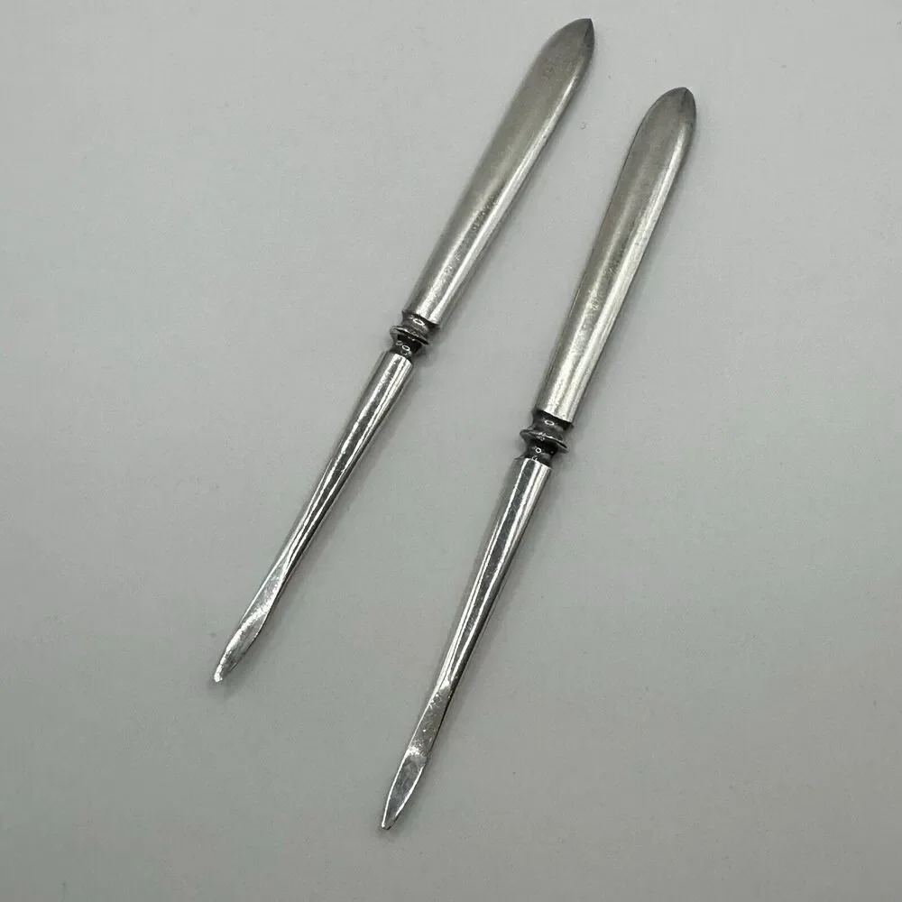 WM Rogers and Son Silver Nut Picks 5” Collectible Vintage Antique Set Of 2